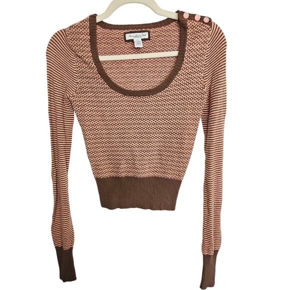 VTG Y2K Abercrombie & Fitch Womens Cashmere Crop Sweater Wool Angora Size XS - Picture 1 of 8